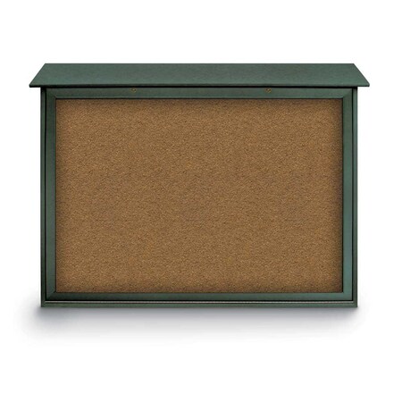 United Visual Products Outdoor Enclosed Combo Board, 48"x36", Black Frame/Grey & Dark Spruce UVCB4836ODB-GREY-DRKSPR